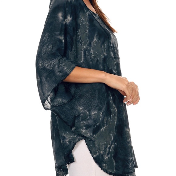 Tie Dye Lace/Sequin Embroidered Tunic/Cover Up. - Picture 8 of 9